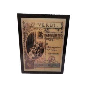 Wooden Music Jewelry Box Giuseppe Verdi Rigoleto La Donna Mobile Vintage